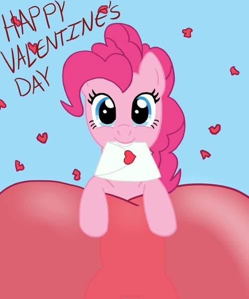 Size: 1000x1200 | Tagged: artist:scmscmscm09, derpibooru import, holiday, mouth hold, pinkie pie, safe, solo, valentine, valentine's day