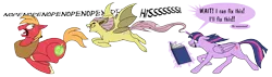 Size: 5000x1428 | Tagged: safe, artist:polarliger, derpibooru import, big macintosh, fluttershy, twilight sparkle, twilight sparkle (alicorn), alicorn, bat pony, pony, bats!, bat ponified, book, chase, dialogue, fangs, female, floppy ears, flutterbat, fluttermac, flying, galloping, glowing horn, gritted teeth, hissing, horn, levitation, magic, magic aura, male, nope, nope nope nope nope nope nope, open mouth, race swap, reading, running, scared, shipping, simple background, spread wings, straight, telekinesis, tongue out, transparent background, wide eyes, wings, yelling