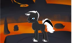 Size: 897x540 | Tagged: safe, derpibooru import, oc, ponified, unofficial characters only, kaiju, kaiju pony, pony, pony creator, blank flank, godzilla, godzilla (series), lava, solo, vector