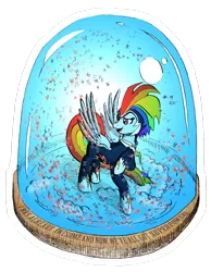 Size: 1024x1317 | Tagged: artist:mozakiaeolus, clothes, costume, derpibooru import, power ponies, power ponies (episode), rainbow dash, safe, snow globe, solo, zapp