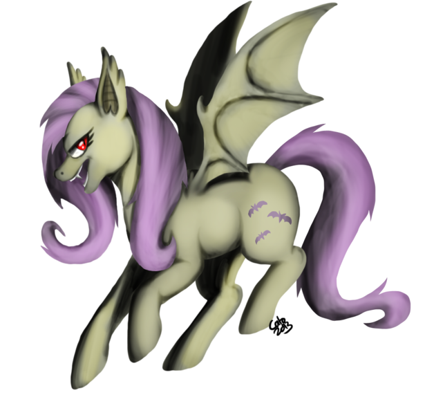 Size: 979x955 | Tagged: safe, artist:kiiwka, derpibooru import, fluttershy, bat pony, pony, bats!, bat ponified, flutterbat, race swap, solo