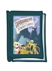 Size: 1101x1490 | Tagged: safe, artist:ethaes, derpibooru import, daring do, oc, gryphon, book cover, cover, daring do and the griffon's goblet, scootaround, short round