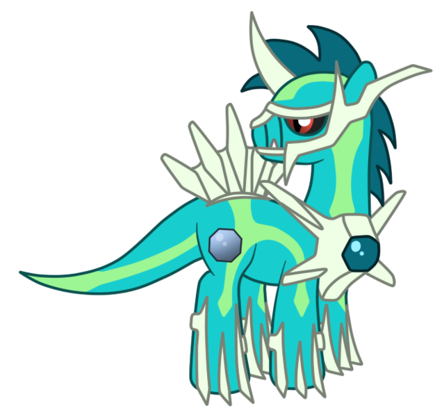 Size: 673x632 | Tagged: safe, artist:silverromance, derpibooru import, ponified, dialga, dragon, hybrid, longma, pony, crossover, pokémon, ponymon, shiny, simple background, solo, transparent background