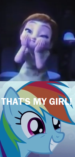 Size: 248x514 | Tagged: safe, derpibooru import, rainbow dash, anna, cute, dashabetes, dashface, frozen (movie), meme, that's my x