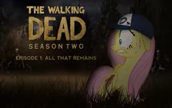 Size: 1275x800 | Tagged: artist:flare-chaser, clementine (walking dead), derpibooru import, fluttershy, game, safe, telltale games, the walking dead, undead, zombie