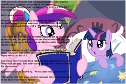 Size: 1687x1125 | Tagged: safe, deleted from derpibooru, derpibooru import, princess cadance, twilight sparkle, alicorn, pony, unicorn, bed, bedtime story, book, cadance's bedtime stories, chains, duo, exploitable meme, female, filly, filly twilight sparkle, looking up, meme, of blooms; chains; tiaras and spoons, younger