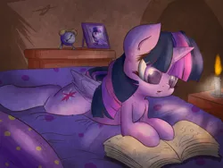 Size: 4000x3000 | Tagged: safe, artist:kyodashiro, derpibooru import, twilight sparkle, twilight sparkle (alicorn), alicorn, pony, absurd resolution, book, female, mare, reading, solo