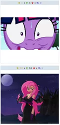 Size: 258x537 | Tagged: safe, derpibooru import, fluttershy, twilight sparkle, bat pony, human, derpibooru, bats!, bat ponified, exploitable meme, flutterbat, humanized, juxtaposition, juxtaposition win, meme, meta, race swap