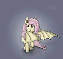 Size: 3017x2849 | Tagged: safe, artist:wave-realm, derpibooru import, fluttershy, bat pony, pony, bats!, apple, bat ponified, flutterbat, food, race swap, solo