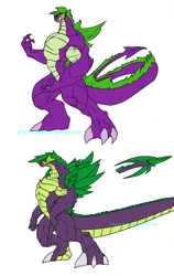 Size: 1200x1900 | Tagged: adult, adult spike, artist:spottedalienmonster, derpibooru import, godzilla (series), kaiju, kaijufied, muscles, older, older spike, safe, spike