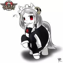 Size: 650x650 | Tagged: safe, artist:ranban, derpibooru import, ponified, pony, clothes, maid, marie (skullgirls), skullgirls, solo