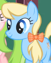 Size: 342x426 | Tagged: safe, derpibooru import, screencap, apple cider (character), earth pony, pony, friendship is magic, apple cider, apple family member, background pony, bow, cropped, female, hair bow, mare, solo, solo focus