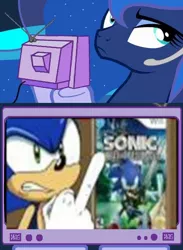 Size: 438x599 | Tagged: safe, derpibooru import, princess luna, exploitable meme, image, jpeg, meme, obligatory pony, sonic and the black knight, sonic the hedgehog, sonic the hedgehog (series), sonic x, tv meme