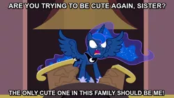 Size: 1024x576 | Tagged: angry, angry luna, caption, derpibooru import, image macro, princess luna, princess twilight sparkle (episode), safe, scrunchy face, solo, text