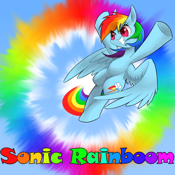 Size: 700x700 | Tagged: artist:30clock, derpibooru import, pixiv, rainbow dash, safe, solo, sonic rainboom, sonic rainboom (episode)