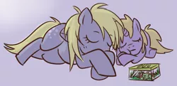 Size: 668x323 | Tagged: safe, derpibooru import, derpy hooves, dinky hooves, frog, pegasus, pony, ask derpyhooves, equestria's best mother, female, mare, sleeping, tumblr