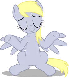 Size: 2500x2800 | Tagged: safe, artist:alterhouse, derpibooru import, derpy hooves, pegasus, pony, rainbow falls, female, mare, shrug, simple background, solo, the grey one's glorious return, transparent background, vector