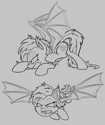 Size: 500x598 | Tagged: safe, artist:pirill, derpibooru import, fluttershy, bat pony, pony, vampire, vampony, bats!, bat ponified, crawling, female, flutterbat, flying, race swap, sketch, solo, wings