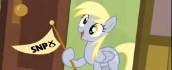 Size: 1920x785 | Tagged: safe, derpibooru import, derpy hooves, pegasus, pony, rainbow falls, derpy's flag, female, mare, meme, politics, scottish national party, solo