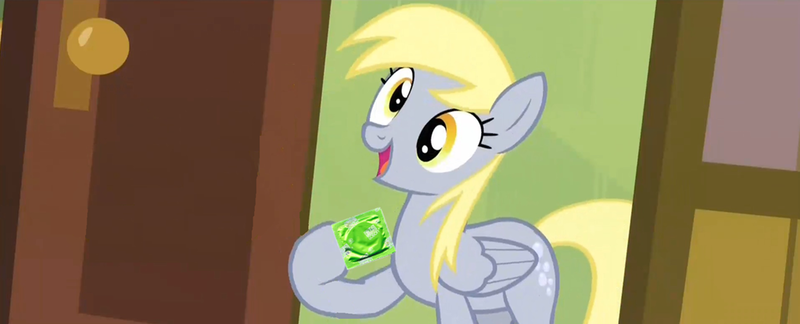 Size: 1049x425 | Tagged: questionable, derpibooru import, derpy hooves, pegasus, pony, rainbow falls, condom, derpy's flag, exploitable meme, female, mare, meme, solo, solo female