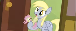 Size: 1280x521 | Tagged: safe, derpibooru import, edit, screencap, derpy hooves, fluttershy, bat pony, pony, bats!, rainbow falls, bat ponified, derpy's flag, exploitable meme, flutterbat, meme, race swap