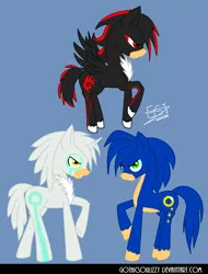 Size: 844x1110 | Tagged: safe, artist:gothicsoulizzy, derpibooru import, ponified, pony, shadow the hedgehog, silver the hedgehog, sonic the hedgehog, sonic the hedgehog (series)