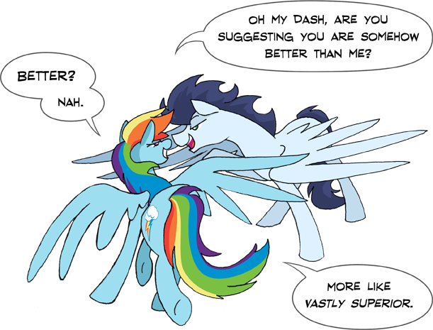 Size: 611x465 | Tagged: safe, artist:crowneprince, derpibooru import, rainbow dash, soarin', dialogue, female, male, shipping, simple background, soarindash, straight, transparent background