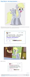 Size: 851x2161 | Tagged: safe, derpibooru import, derpy hooves, pegasus, pony, equestria daily, rainbow falls, female, jim miller, mare, meta, mike vogel, the grey one's glorious return, twitter, welcome back derpy