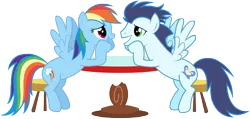 Size: 8360x3996 | Tagged: safe, artist:bobthelurker, derpibooru import, rainbow dash, soarin', absurd resolution, female, male, shipping, soarindash, straight