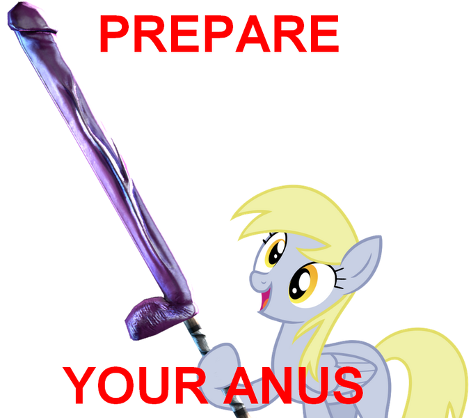 Size: 889x788 | Tagged: questionable, derpibooru import, edit, derpy hooves, pegasus, pony, derpy's flag, dildo, exploitable meme, female, mare, meme, meta, prepare your anus, saints row, sex toy, solo, solo female, the penetrator