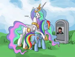 Size: 910x700 | Tagged: safe, derpibooru import, princess celestia, rainbow dash, alicorn, pegasus, pony, butt, celestia's grave meme, exploitable meme, female, if only, implied death, jon venables, mare, meme, plot, politics