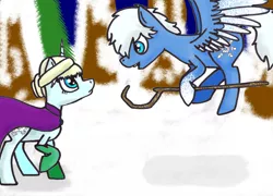 Size: 1024x739 | Tagged: safe, artist:lrusu, derpibooru import, ponified, pony, crossover, crossover shipping, elsa, female, frozen (movie), jack frost, jelsa, male, rise of the guardians, shipping, straight
