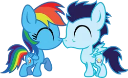 Size: 2526x1544 | Tagged: safe, artist:inkrose98, derpibooru import, rainbow dash, soarin', chibi, female, male, shipping, soarindash, straight