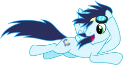 Size: 11356x6000 | Tagged: safe, artist:chainchomp2, derpibooru import, soarin', pegasus, pony, rainbow falls, absurd resolution, flying, goggles, male, simple background, solo, stallion, transparent background, vector