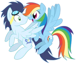 Size: 1250x1040 | Tagged: safe, artist:chiweee, artist:rainbowflamecharge47, derpibooru import, rainbow dash, soarin', cute, dashabetes, female, male, shipping, simple background, soarindash, straight, transparent background, vector