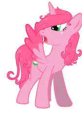 Size: 1181x1748 | Tagged: safe, artist:demonreapergirl, artist:rosesx, derpibooru import, ponified, alicorn, pony, amy rose, open mouth, simple background, solo, sonic the hedgehog (series), transparent background