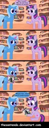 Size: 790x2062 | Tagged: safe, artist:thesontendo, derpibooru import, trixie, twilight sparkle, twilight sparkle (alicorn), alicorn, pony, comic, female, magic, mare, robert the tire, rubber (movie), wheel