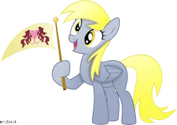 Size: 4012x2836 | Tagged: safe, artist:mrcbleck, derpibooru import, derpy hooves, pegasus, pony, rainbow falls, derpy's flag, female, mare, solo, the grey one's glorious return