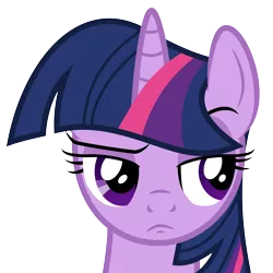 Size: 6000x6000 | Tagged: absurd resolution, artist:byteslice, derpibooru import, raised eyebrow, safe, simple background, solo, .svg available, three's a crowd, transparent background, twilight sparkle, unconvinced applejack, vector