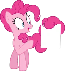 Size: 5646x6194 | Tagged: absurd resolution, artist:masem, derpibooru import, paper, pinkie pie, prehensile tail, safe, simple background, solo, tail hold, three's a crowd, transparent background, vector