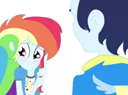 Size: 1024x761 | Tagged: safe, artist:gizemyorganci, derpibooru import, rainbow dash, soarin', equestria girls, equestria girls-ified, female, male, shipping, soarindash, straight