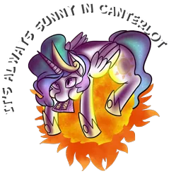 Size: 1931x1935 | Tagged: artist:fauxsquared, cake, cakelestia, derpibooru import, food, it's always sunny in philadelphia, princess celestia, safe, solo, sun, tangible heavenly object, trixie is magic, tumblr:it's always sunny in canterlot