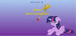 Size: 1258x596 | Tagged: safe, artist:futzi01, derpibooru import, twilight sparkle, twilight sparkle (alicorn), alicorn, pony, female, game, mare, scepter, twilight scepter