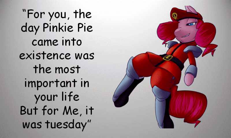 Size: 960x576 | Tagged: safe, derpibooru import, pinkie pie, three's a crowd, but for me it was tuesday, comic sans, gif, image, m. bison, meme, street fighter, vega (japanese)