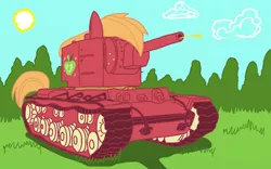 Size: 1172x731 | Tagged: safe, artist:alvchfokarev, derpibooru import, big macintosh, earth pony, pony, tank pony, kv-2, male, meme, pony tank, stallion, tank (vehicle)