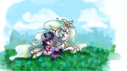 Size: 4000x2244 | Tagged: safe, artist:applemarshmallows, derpibooru import, princess celestia, twilight sparkle, twilight sparkle (alicorn), alicorn, pony, female, lesbian, mare, shipping, twilestia