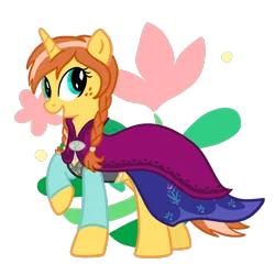 Size: 900x900 | Tagged: safe, artist:fuutachimaru, derpibooru import, ponified, pony, unicorn, anna, crossover, frozen (movie), solo