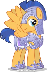 Size: 2190x3388 | Tagged: safe, artist:vector-brony, derpibooru import, flash sentry, pegasus, pony, three's a crowd, armor, crystal guard, crystal guard armor, helmet, royal guard, simple background, solo, transparent background, vector, wings