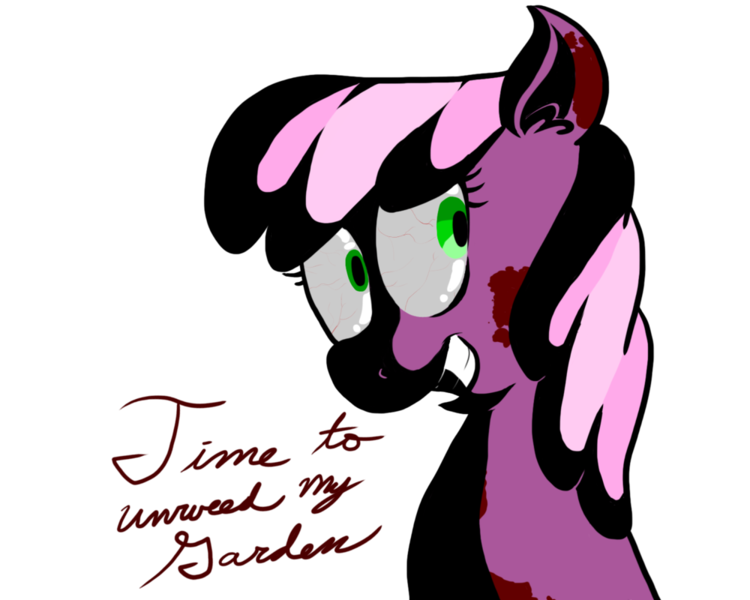 Size: 1000x800 | Tagged: artist:agentblackblood, blood, cheerilee, derpibooru import, fanfic, fanfic art, fanfic:cheerilee's garden, grimdark, solo