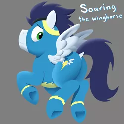 Size: 500x500 | Tagged: artist:acstlu, butt, clothes, derpibooru import, plot, safe, soarin', solo, underhoof, uniform, wonderbolts uniform